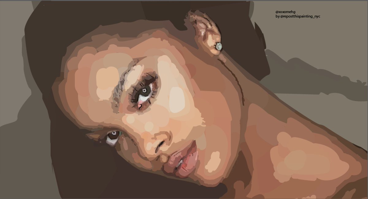 RepostMyWork's tweet photo. hi Mrs James I wish you and your family a happy, wonderful new year @MehganJames I made you this #DigitalPainting #fanart I really tried https://t.co/EyCEqDDeTw