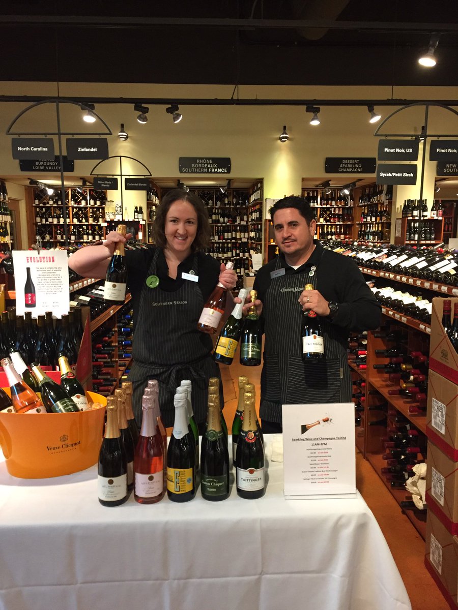 Come get your #bubbles for tonight! 🍾🍾🍾 #Champagne tasting in the wine department now until 2pm. All wines tasted on sale. <a href="/UPlaceNC/">University Place NC</a>