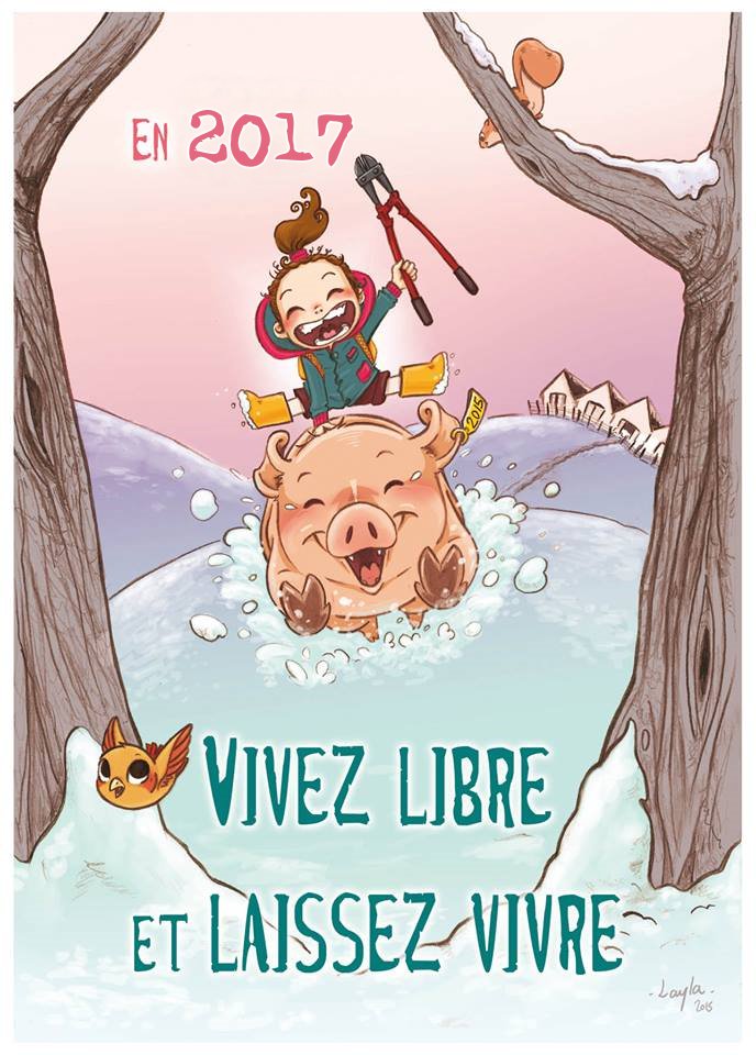 Que 2017 soit une année remplie d'activisme et d'avancées pour les animaux. Jusqu'à ce que la dernière cage soit vide.

Art : Layla Benabid