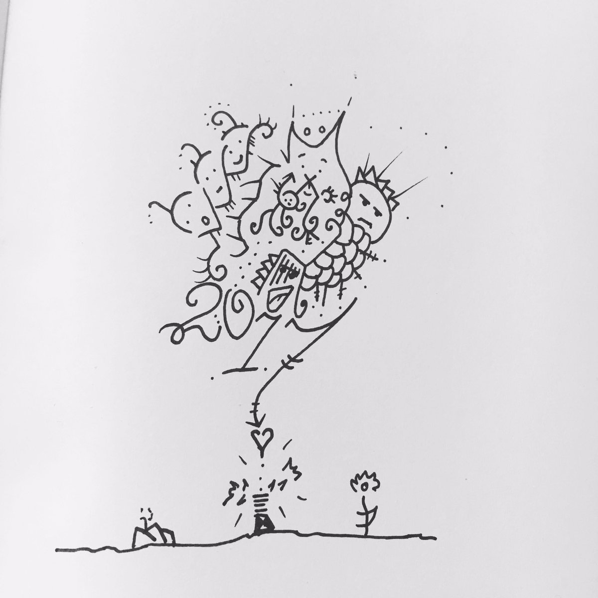 DecyDesign's tweet image. Go crazy... #2017 #art #illustration #NewYearsEve #drawing #Doodles #sketchbook