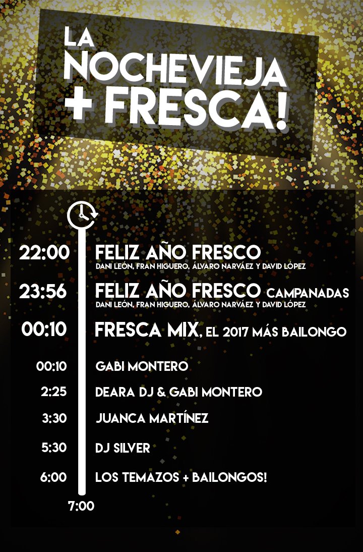 ¡Mira todo lo que tenemos para ti en esta Nochevieja! Pasa con nosotros el recibimiento al 2017 de la forma más fresca 😜🎉