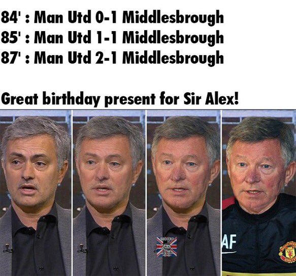 ThatsBash's tweet photo. Great birthday present for Sir Alex 😂👌🏾#MUFC #FergiTime https://t.co/9aSVgC1o40