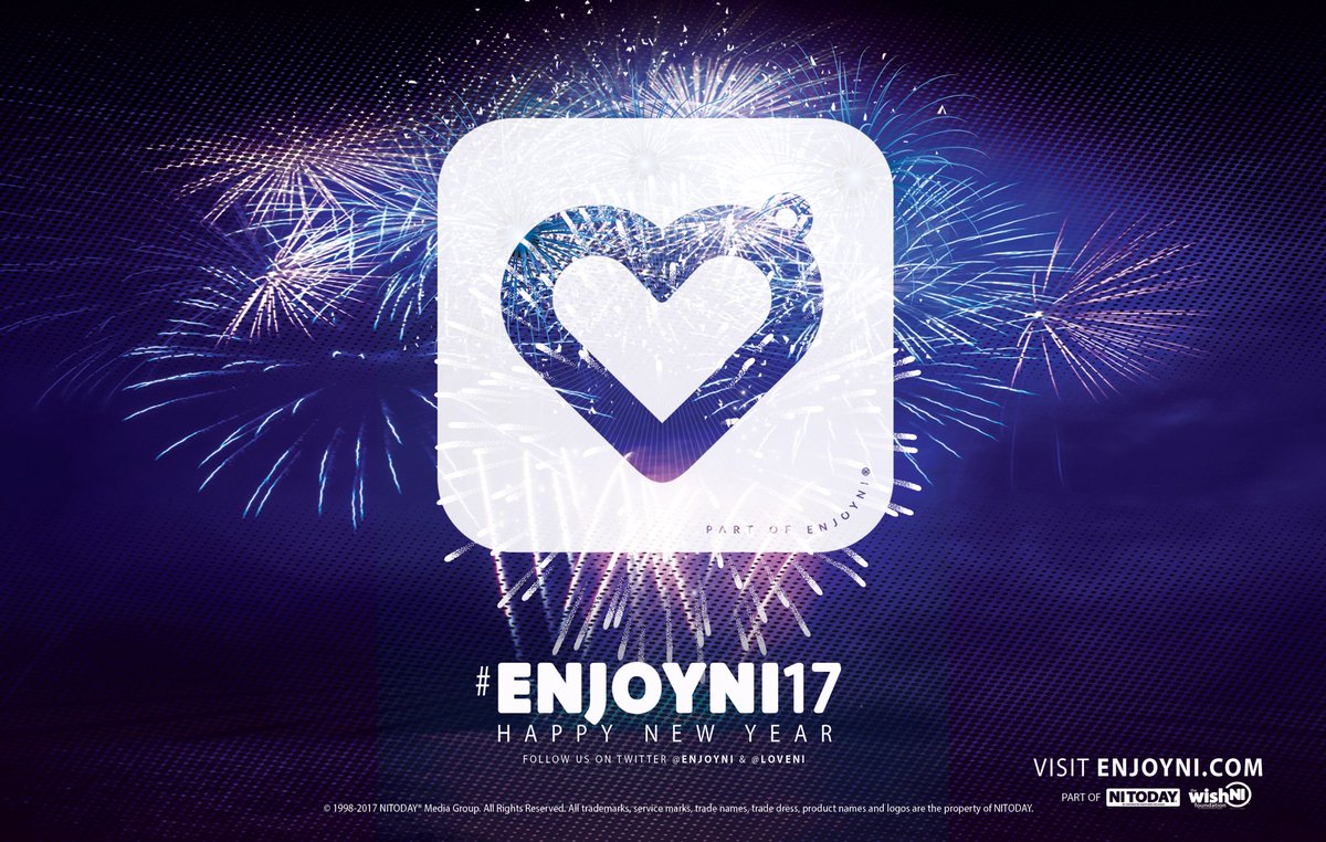 🍾🥂HAPPY NEW YEAR FROM EVERYONE AT #ENJOYNI 🍾🥂

WISHING YOU ALL A 2017 FULL OF AMAZING MOMENTS WITH <a href="/LoveNI/">#LoveNI</a> #ENJOYNI17 #LoveNI