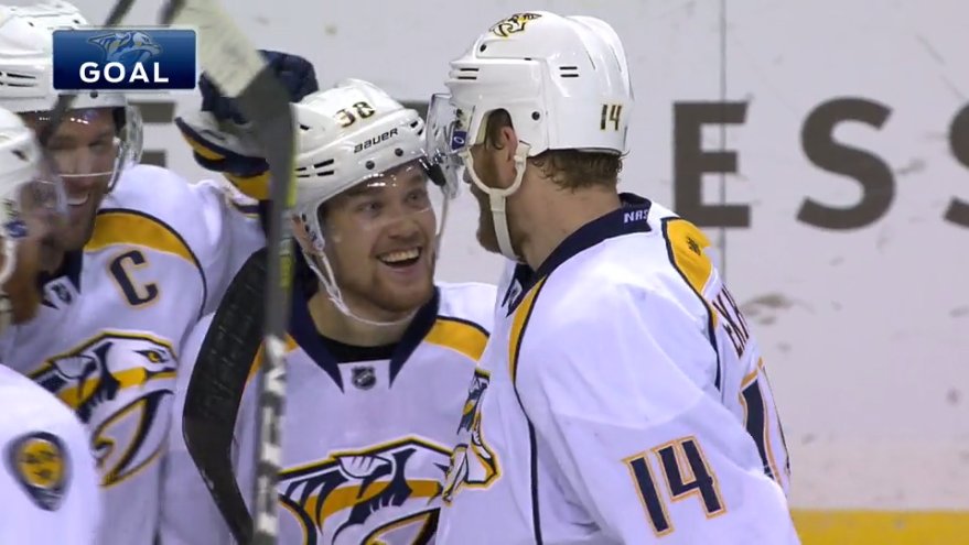 DimFilipovic's tweet photo. New Year's Resolution: find someone who looks at you the way Viktor Arvidsson looks at Mattias Ekholm https://t.co/n1fRur2d9C