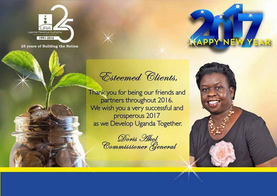URAuganda's tweet image. We thank you for giving us the opportunity to serve you this year.We pledge to make your experience more satisfying in 2017 @URA_CG