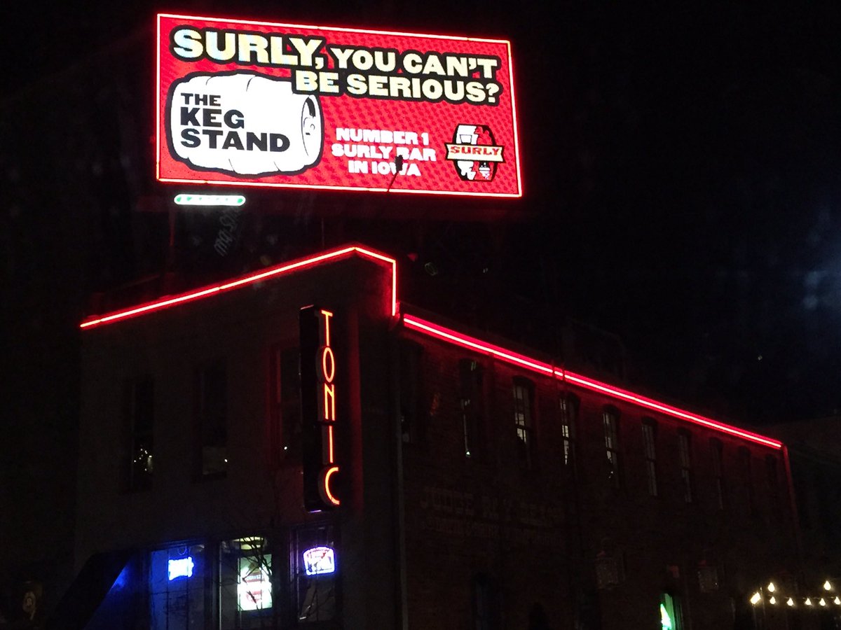 We sold so much @surlybrewing this year we wasted a bunch of money on a billboard #humbletweet #getsurly #seeyoulater2016