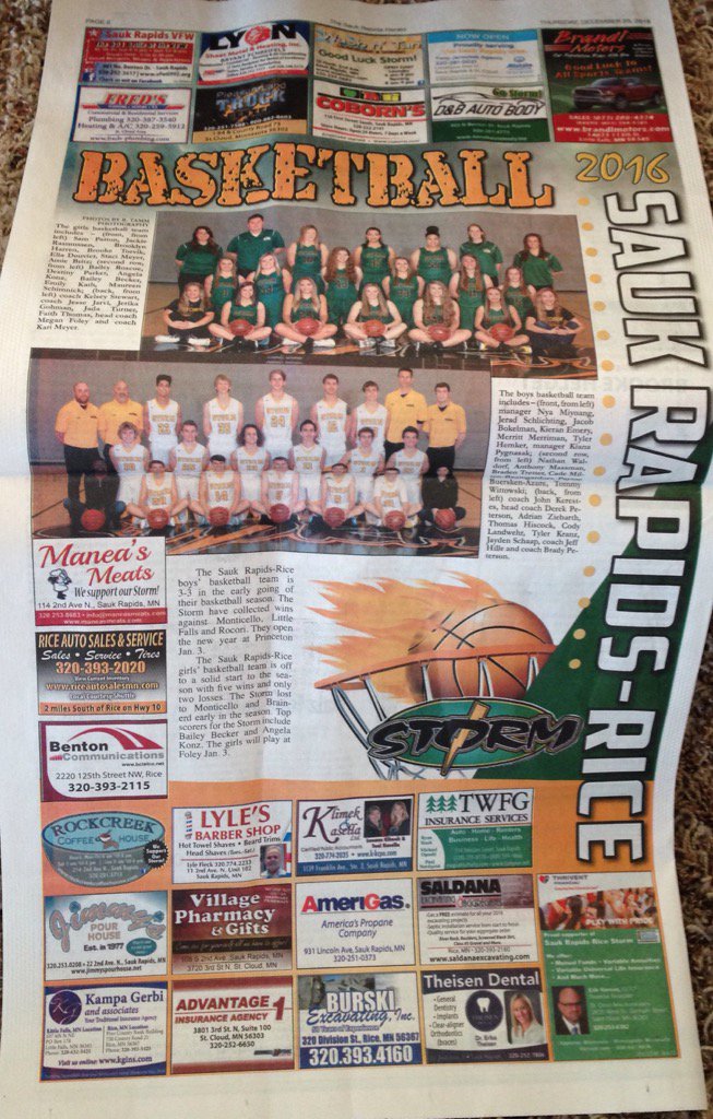 nwilke's tweet photo. Thank you @SaukRapidsNews and all of the local sponsors for supporting Storm basketball! #strompride https://t.co/r3PPyg7uc4