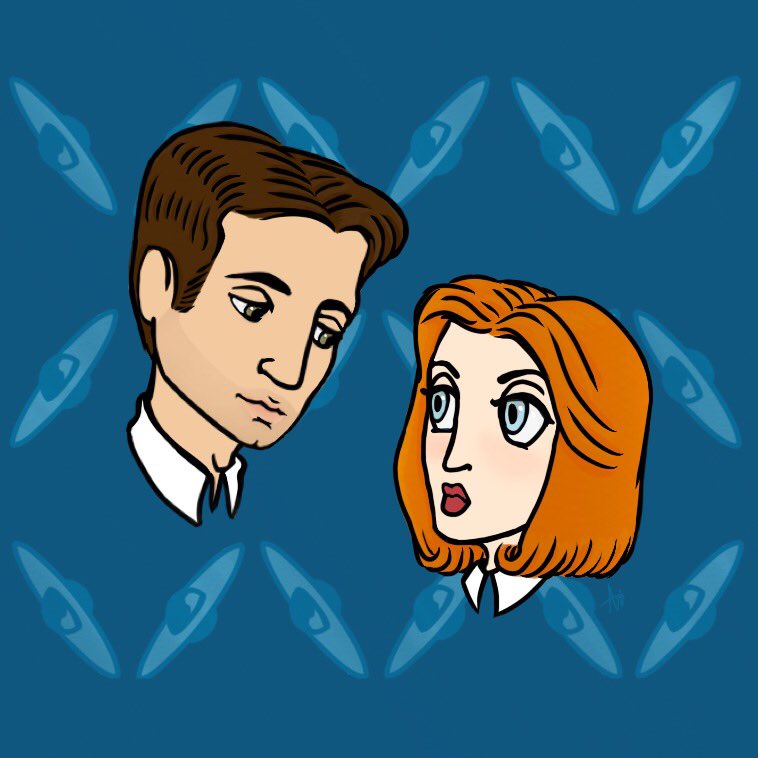 fizzybizzybee's tweet image. Like my mother before me, I've fallen in love with The X-Files. Here's to my favourite spooky duo. #XFiles #mulder #scully #fanart