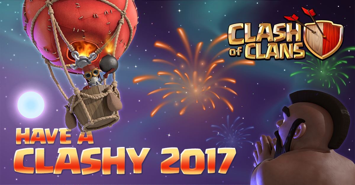 ClashofClans's tweet photo. Wishing you all a happy New Year! Have fun and stay Clashy! 💫🎉 https://t.co/QredVyA5LA