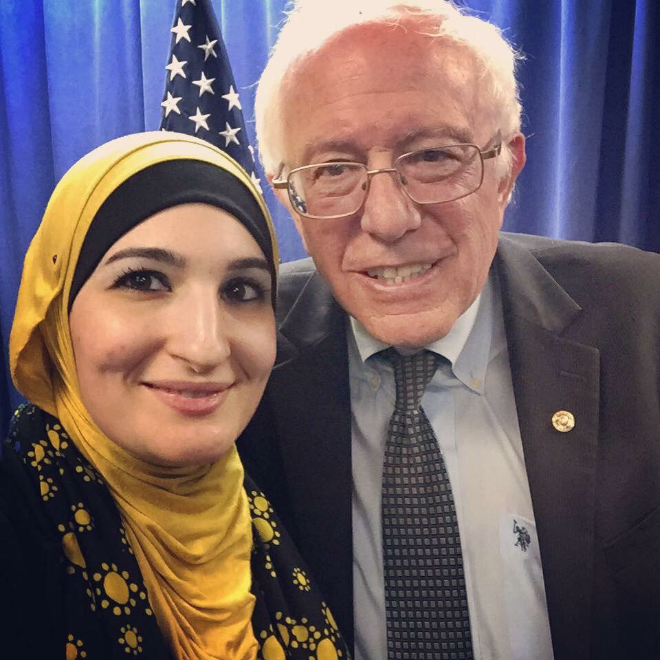 Image result for bernie sanders with linda sarsour