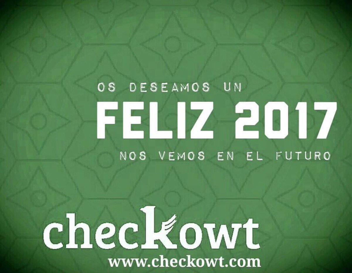 checkowt's tweet photo. El equipo de Checkowt os desa #feliz2017 #byebye2016 #fintech  #cobrosonline #datafonoonline #checkowt #venditec #startup #emprender https://t.co/DTWIlprUKg