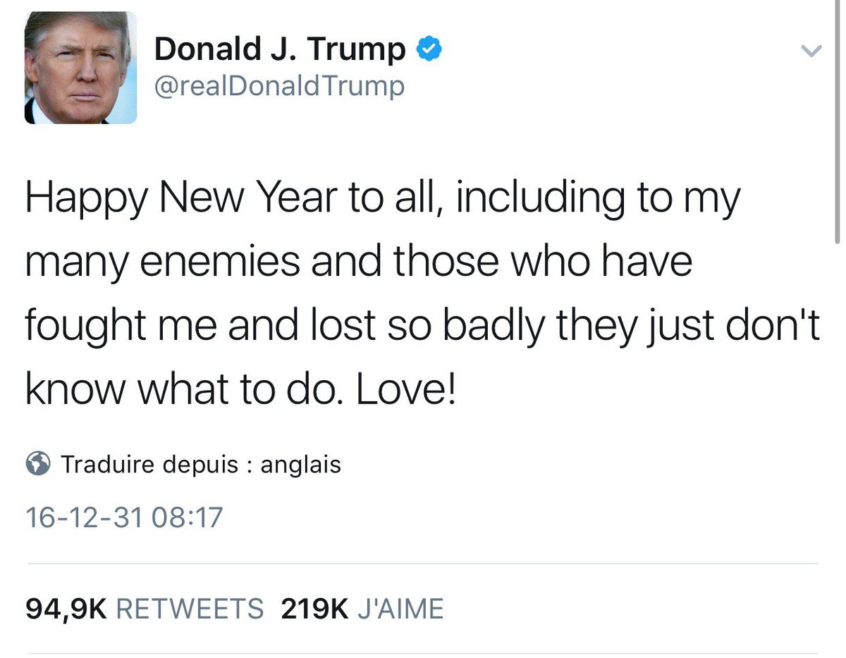 LesNews's tweet photo. États-Unis: Donald Trump fête une bonne nouvelle année à tous, y compris ses “nombreux ennemis” https://t.co/kT95ICGya1