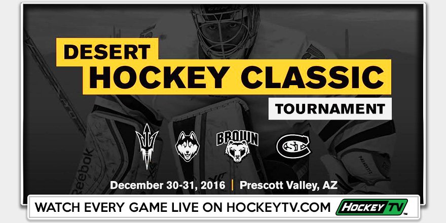 SunDevilHockey's tweet photo. The #DHC2016 Championship game between Brown & UCONN about to get underway!
Watch live via @MyHockeyTV! https://t.co/WGrOQV9tFH