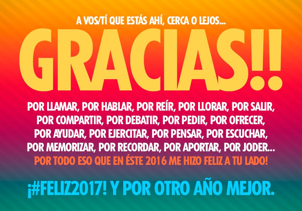VGMLiveOk's tweet photo. #VGMLive: #Feliz2017 queridos seguidores!!
GRACIAS por otro año juntos! Mucha paz y bendiciones para tod@s en el nuevo año! 😄😊👍👏 https://t.co/PsQO9mJRWy