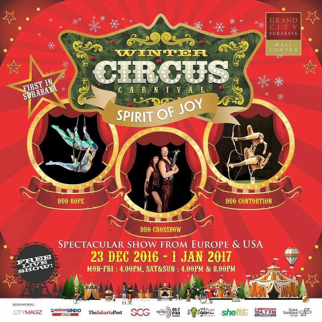 Happy New Year 2017!
Celebrate your first day in 2017 with us! Make sure you don't miss the last show of Winter Circus Carnival at 4 &amp; 8 pm