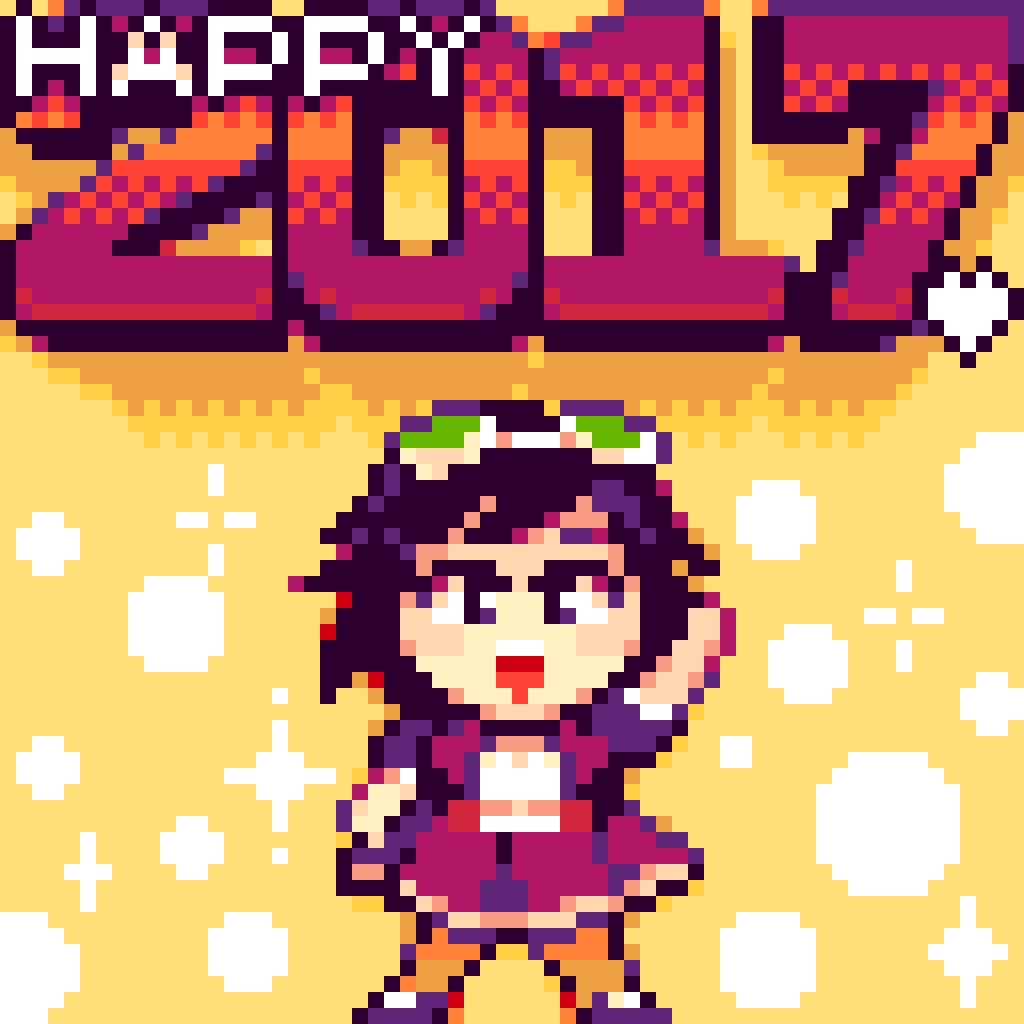 vierlegend's tweet photo. In a few minutes, it'll be 2017 in the country we live. Happy new year, everyone! #gamedev #indiedev #pixelart  #HAPPYNEWYEAR https://t.co/VupBYdCUNg