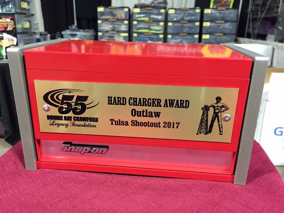 The Donnie Ray Crawford Legacy Foundation is honored to continue our tradition in presenting the Tulsa Shootout
Hard Charger Awards!