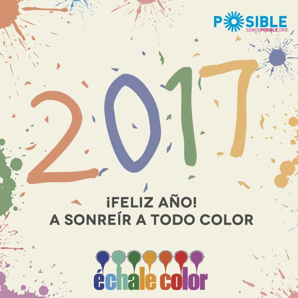 Echale_Color's tweet image. De parte de todos los que conformamos Échale Color, te deseamos un #2017 lleno de alegría y pintado de sonrisas ¡Feliz año nuevo!