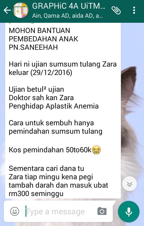 zatienatasha's tweet photo. mari la kita sama sama tlg adik zara ni..tak boleh tlg,tlg sebarkan pun jd la..kita tlg org,nanti org tlg kita 😊 https://t.co/W9dGm1S68G