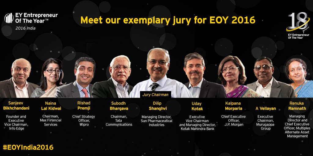 EY_India's tweet photo. A team of 9 celebrated business leaders search for India's exceptional entrepreneurial talent for #EOY2016 awards: https://t.co/lUqEsTg7vh https://t.co/Mkb6SXZKO3