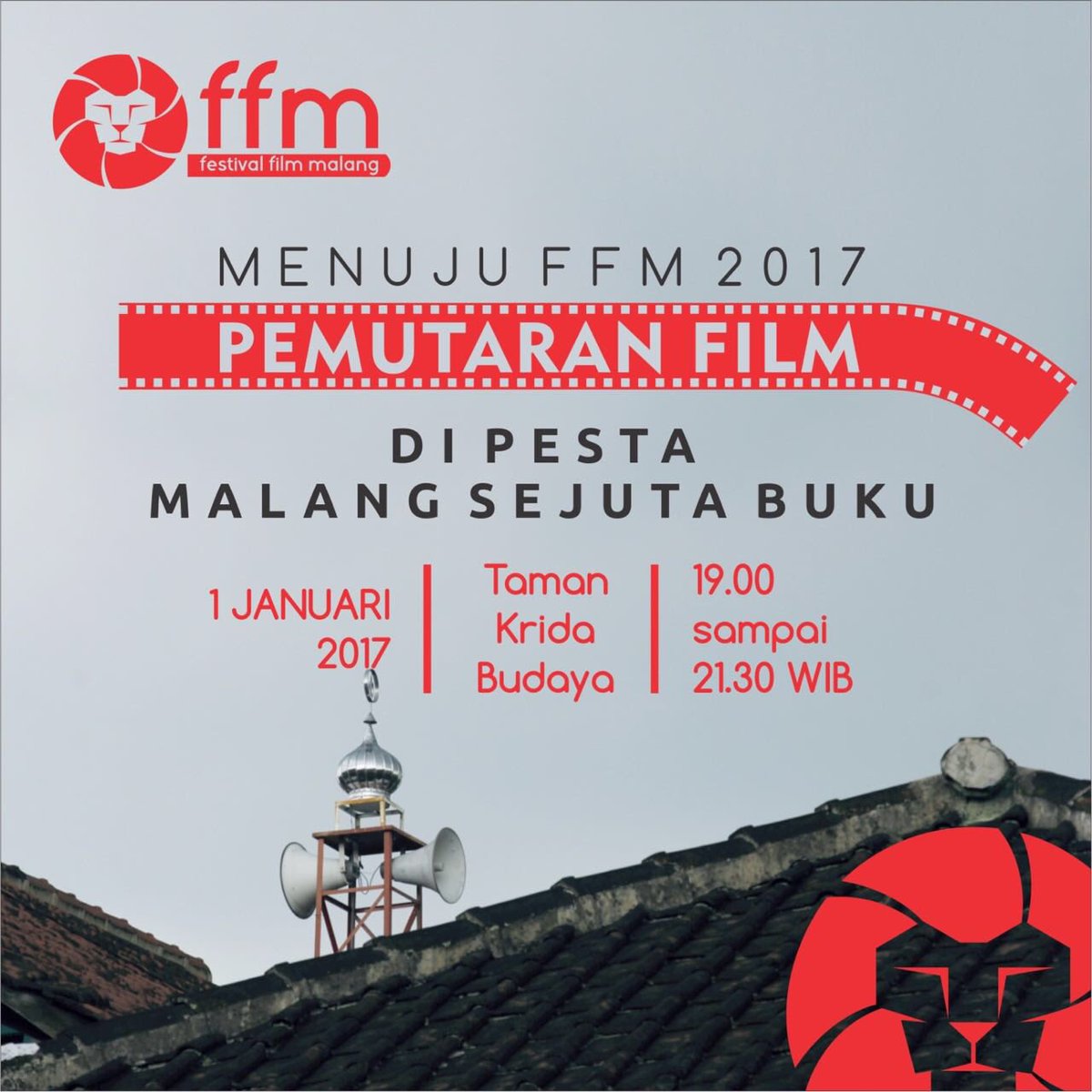 FestFilmMalang's tweet photo. Menuju FFM 2017 hadir di Pesta Malang Sejuta Buku dari @pameranbuku, malam ini, di Taman Krida Budaya. 
Sampai jumpa! https://t.co/czn7eWIe44