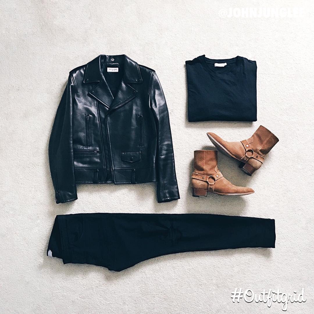 outfitgrid's tweet photo. Today's top #outfitgrid is by @johnjunglee.
▫️ #SaintLaurent #Jacket &amp; #Boots
▫️ #Entitylife #Tee
▫️ #DanielPatrick #Denim https://t.co/d4V98T70So