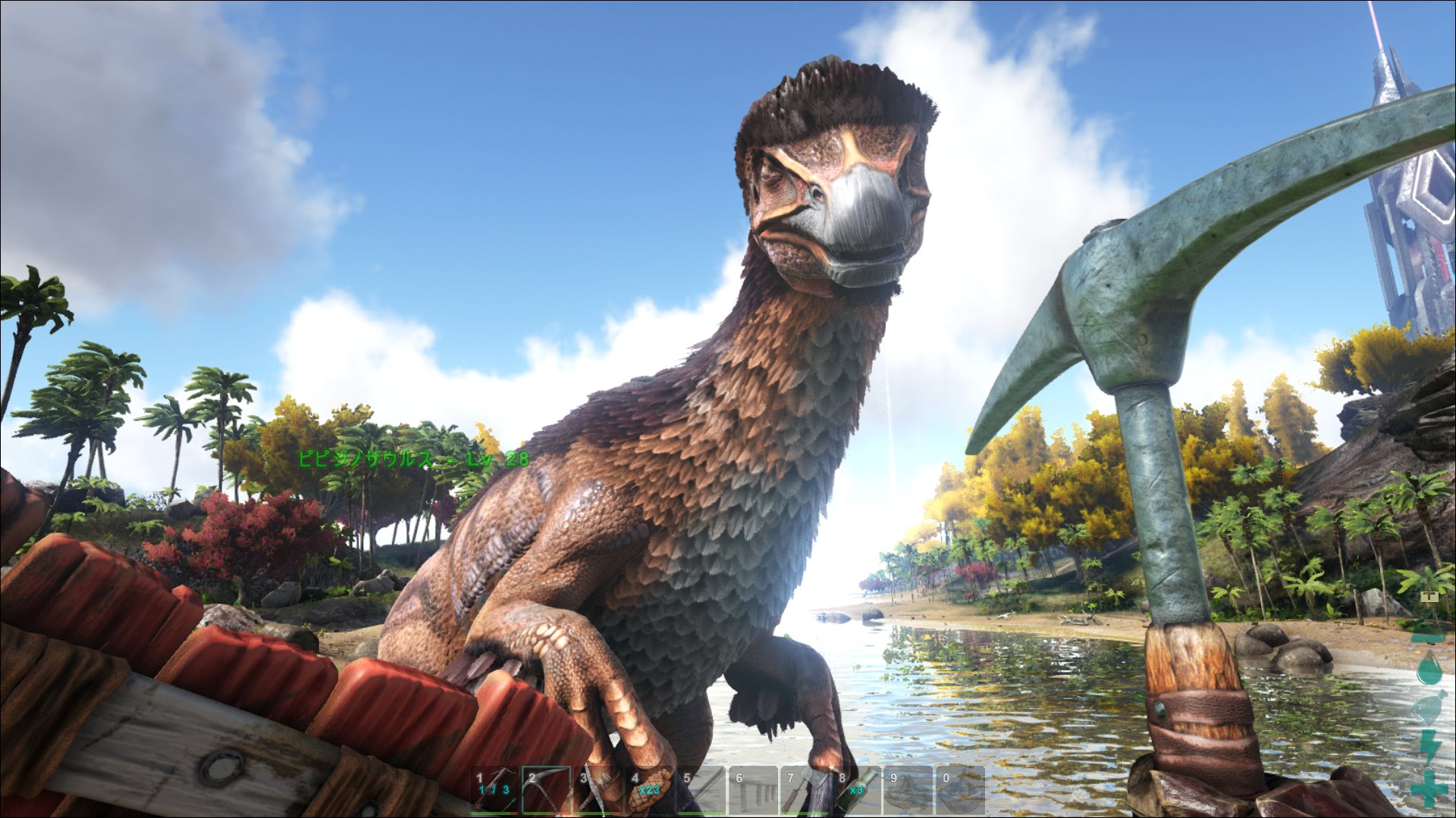 ピピ Fo4 No Twitter 恐竜が鳥に進化してる最中のような恐竜 テリジノサウルスのテイム成功したけどサドルはレベル４０より先なのかな パラメーターもイイ感じなんだよね 早く背中に乗せてくれぃ W Arksurvivalevolved T Co Qkma0zkgev