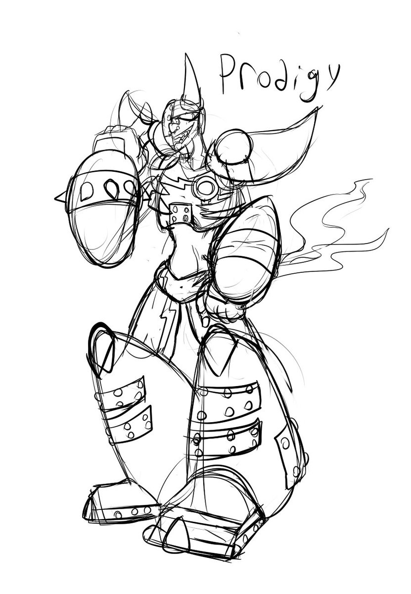 Creativeborne's tweet image. My first 2017 drawing is a reploid OC 
happy new years guys!