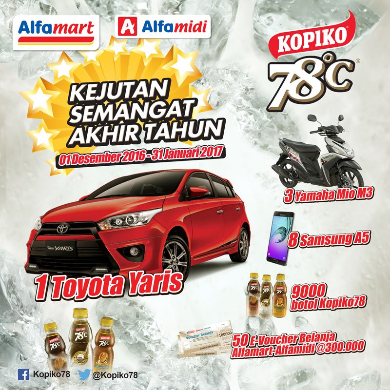 kopiko78's tweet photo. Menangkan Toyota Yaris dgn beli min.1 btl Kopiko78 di @alfamart @alfamidi_ku. Info https://t.co/lZUqjaA6qJ https://t.co/OxPs4YTpem