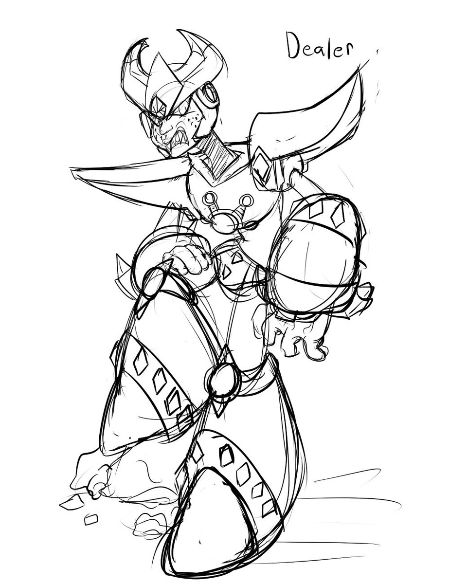 Creativeborne's tweet image. Here have another Reploid sketch!