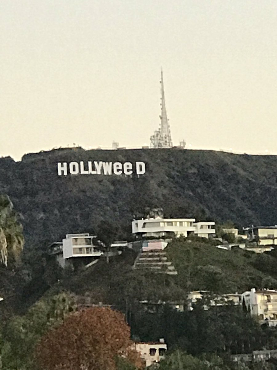 ハリウッドの有名看板が Hollyweed 大麻 に