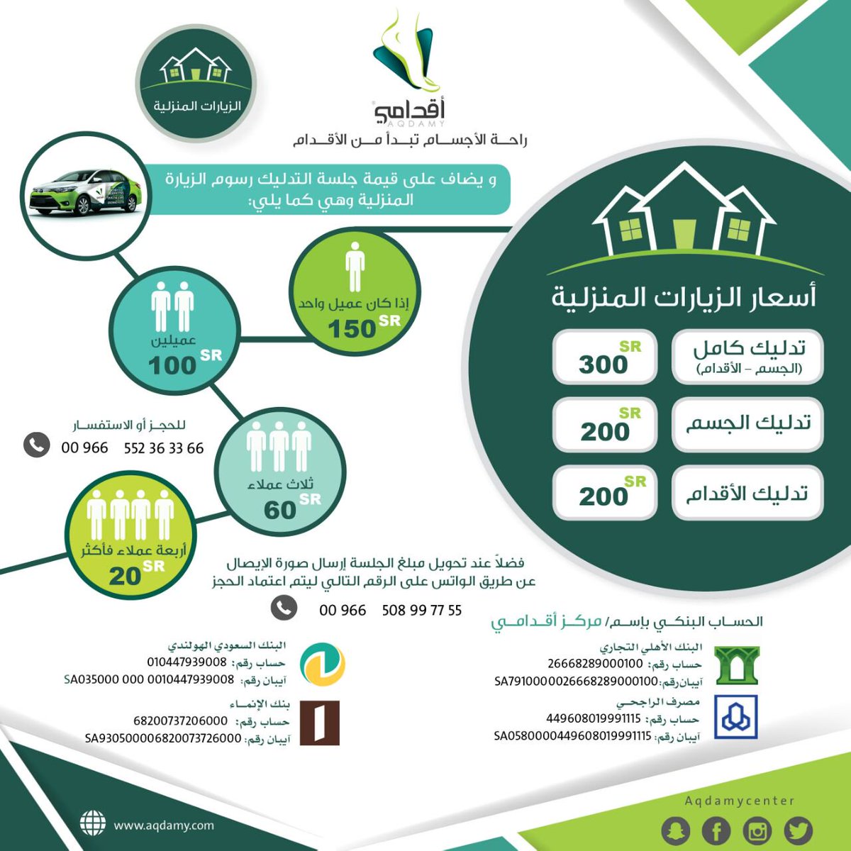 aqdamycenter's tweet photo. تقديراً منا لظروف لعملائنا الكرام نقدم خدمة الزيارات المنزلية ليأتيكم المدلك أينما كنتم في مدينة #الرياض مع كافة إحتياجات جلسة التدليك https://t.co/tKq2AYSfOr