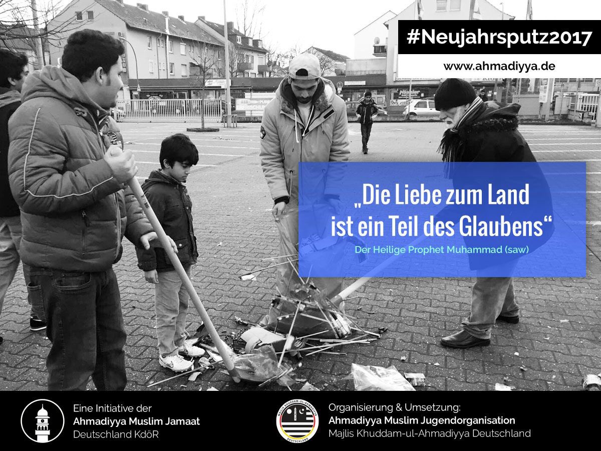 MKAschaffenburg's tweet image. “Die Liebe zum Land ist ein Teil des Glaubens” - Der Hlg. Prophet Muhammad saw. #AhmadiyyaJugend #Neujahrsputz2017
