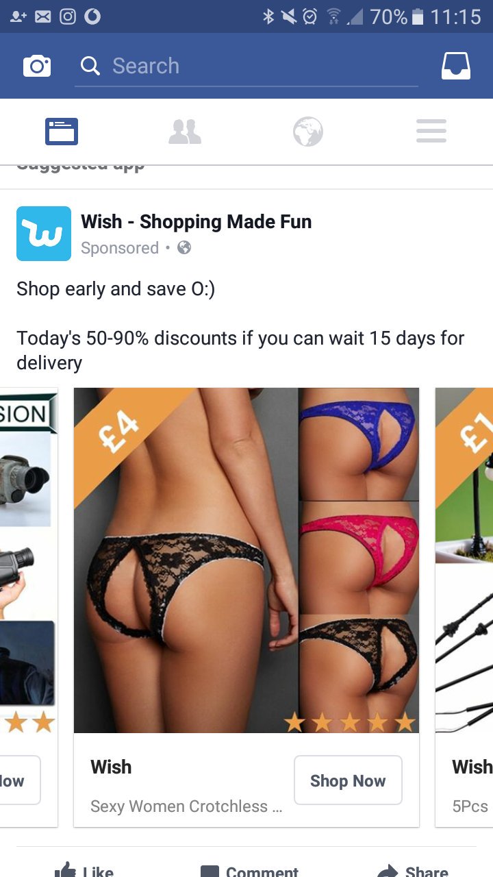 Laura on X: Seriously facebook? Assless underwear? Such a 2016