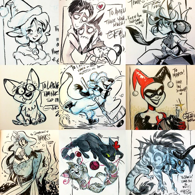 Some recent doodle requests! Wishing you all a very #happynewyear  #2016bestnine 
