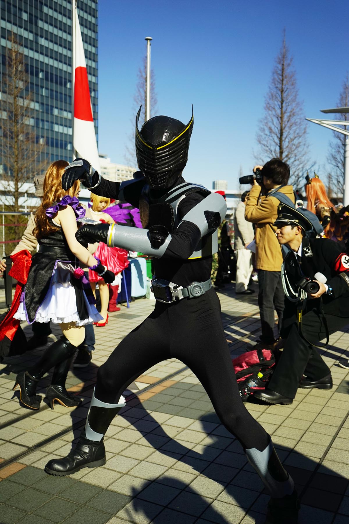 仮面ライダー龍騎　特撮仕様コスプレ衣装一体式　発光複眼 ☆全身タイツ 仮面ライダー龍騎 Masked Rider Ryuki ☆スーパー