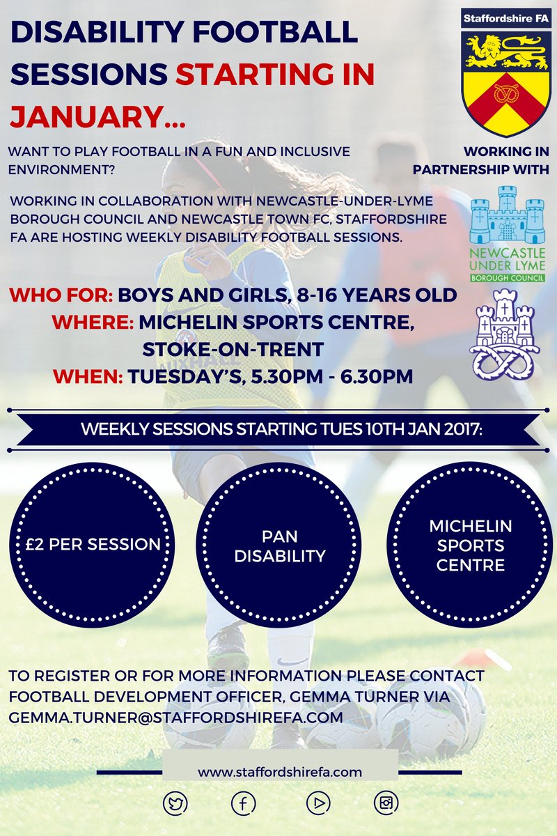2017 will see us introduce a new disability football session in Stoke. Find out more via the-fa.com/xeEaYq