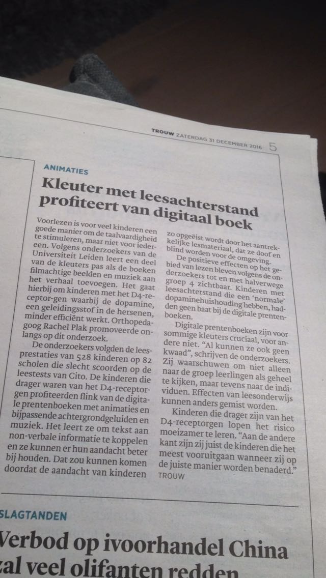 Bereslim's tweet photo. Artikel in Trouw 31-12: Kleuter met leesachterstand profiteert van digitaal boek #bereslim https://t.co/dRgdGI57Gz