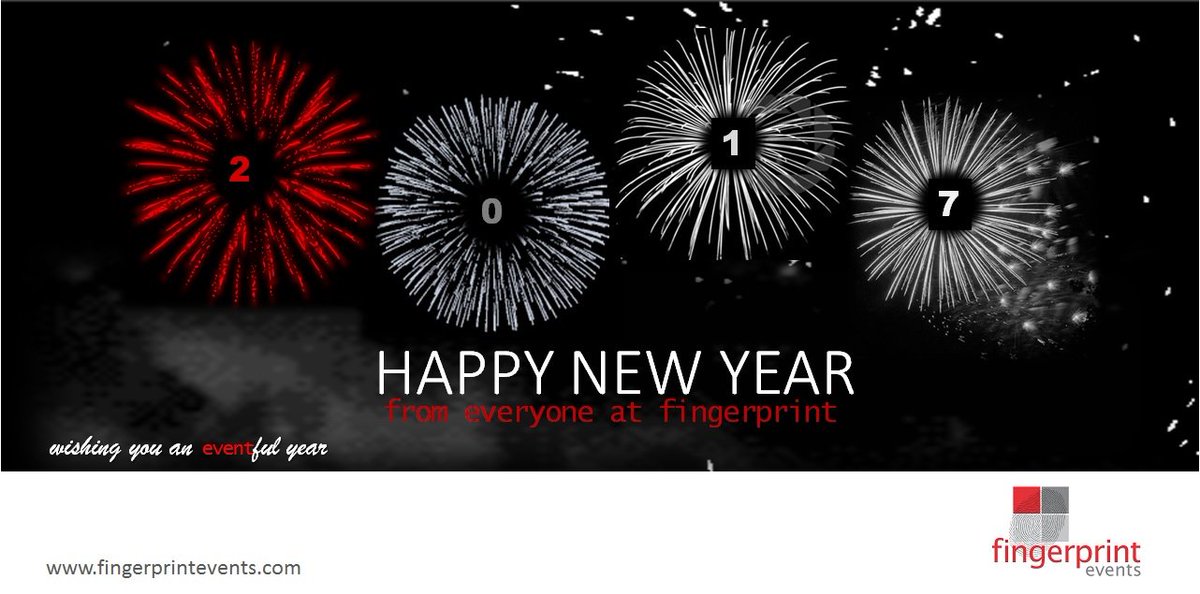 FingerprintEvnt's tweet photo. #HAPPYNEWYEAR Wishing you all #Success &amp; #Happiness in #2017 from everyone @FingerprintEvnt.  #EVENTful https://t.co/DUtclh6nHK