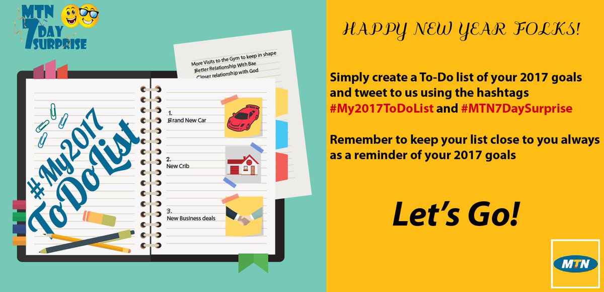 MTN180's tweet image. Here's today's task, guys!
Survey: goo.gl/forms/7OoP28Od… 
#MTN7DaySurprise
#My2017ToDoList