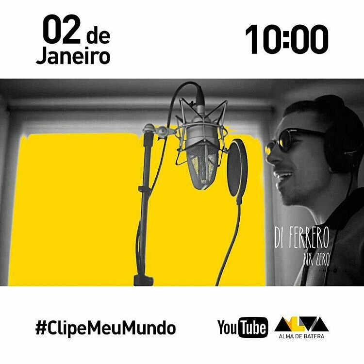 fanaticacrazynx's tweet photo. Pra começar o 2017 bem, amanhã tem lançamento do clipe do @almadebatera com a participação do @DiFerrero. Fica ligado #ClipeMeuMundo https://t.co/eURbq7xKD0