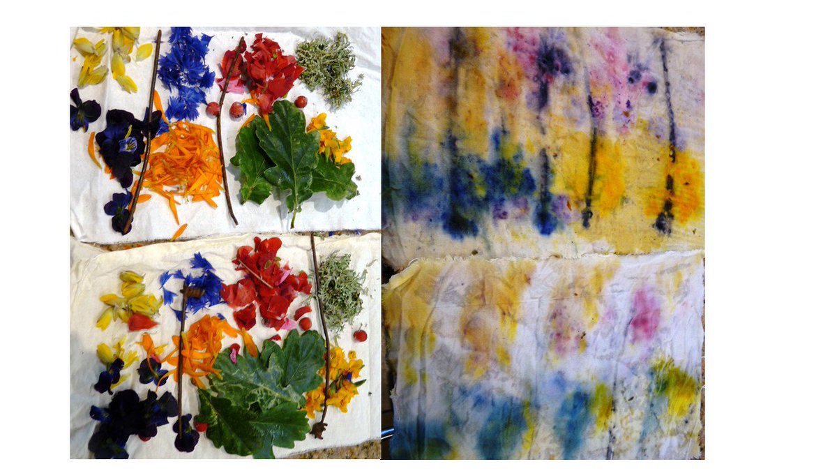 glawpreseli's tweet image. Ice flower dyeing. Frozen summer flowers on cotton.