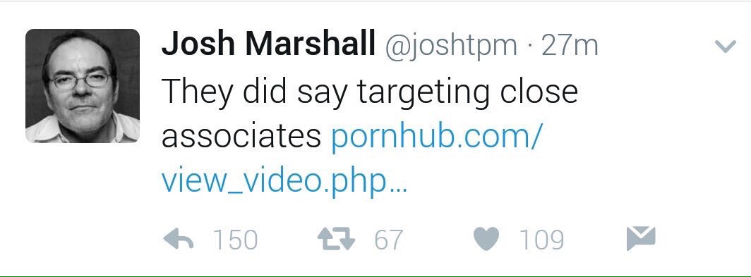 Josh Marshall (Leftist-TPM) tweets pornhub link