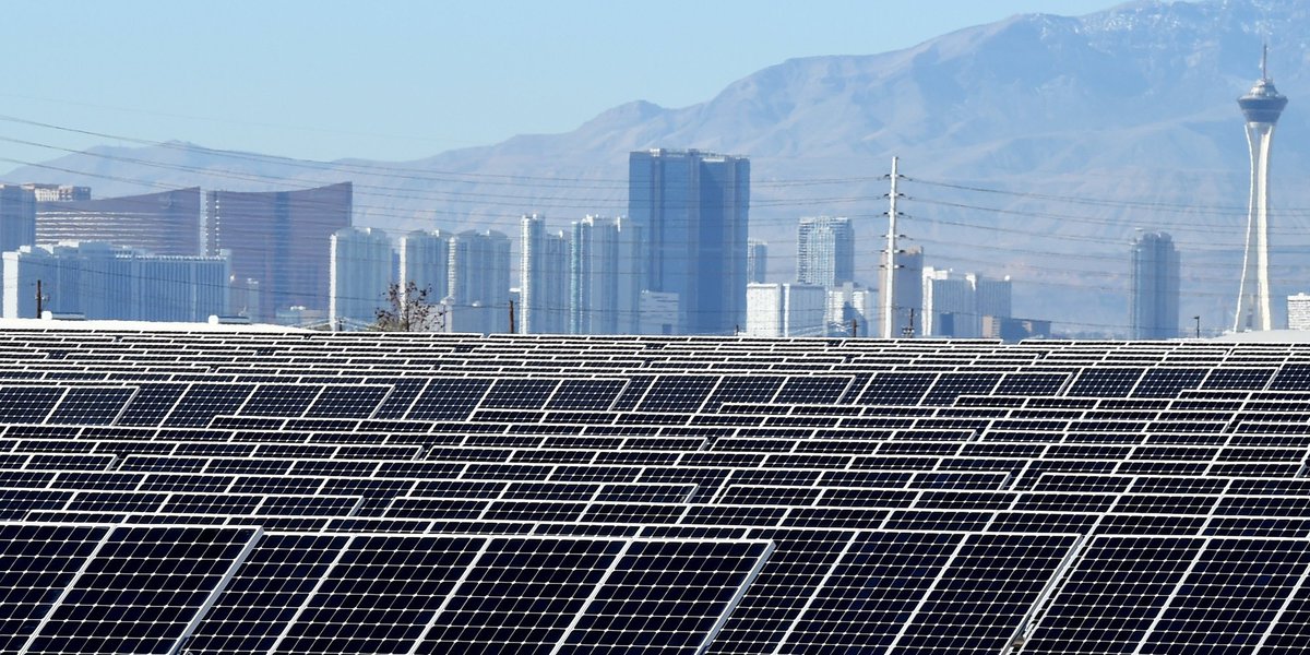 The City Of Las Vegas Is Now Powered Entirely By #RenewableEnergy: hubs.ly/H05DSc30 by <a href="/HuffingtonPost/">HuffPost</a>