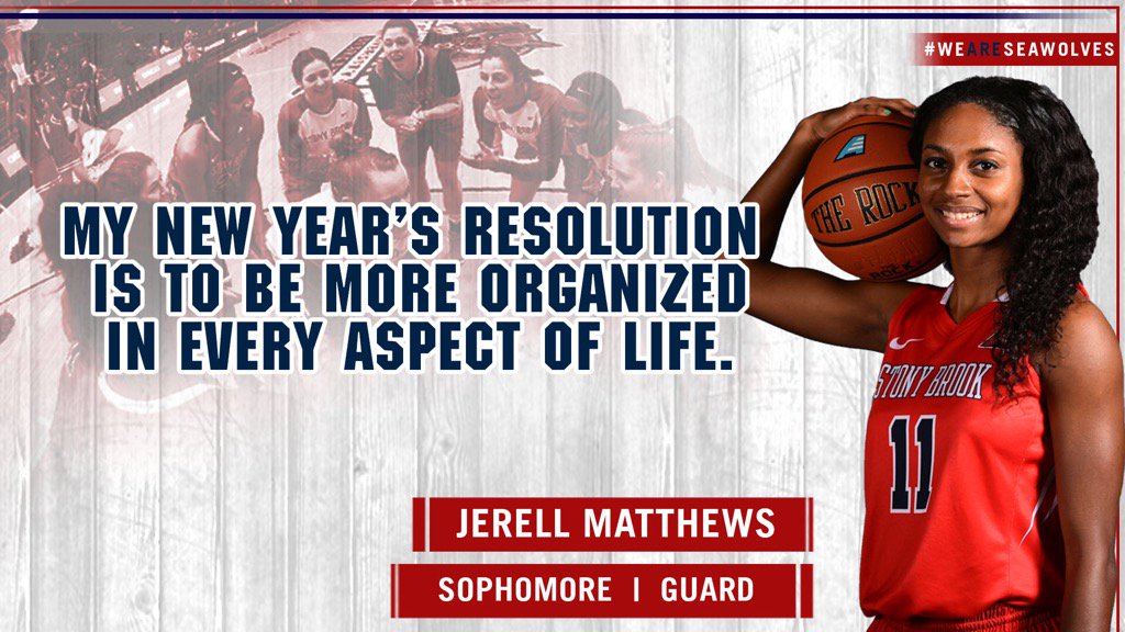 StonyBrookWBB's tweet photo. Check out Jerell Matthew's New Year's Resolution #HappyNewYears2017 #FollowOurTracks https://t.co/ahVnNlHmsV