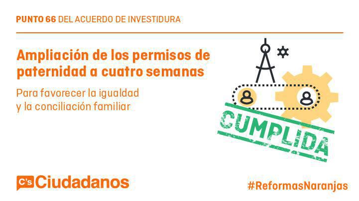 CsLaRioja's tweet photo. 👇 | Hoy se hace realidad una de las exigencias clave del Acuerdo de Investidura: la ampliación del permiso de paternidad hasta las 4 semanas https://t.co/fQCW1mBdTl