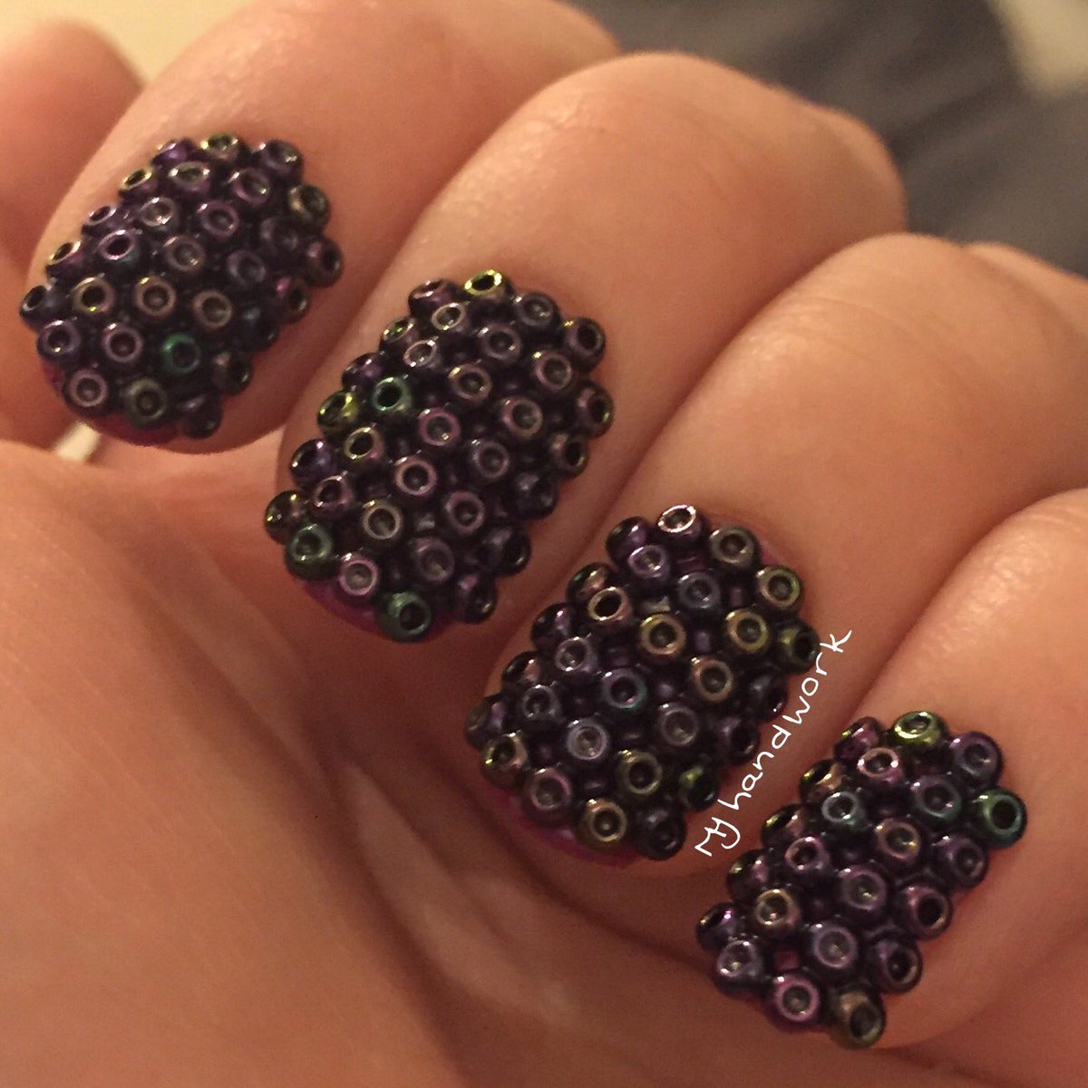 My #NYE #nails #beads #iwillputanythingonmynails