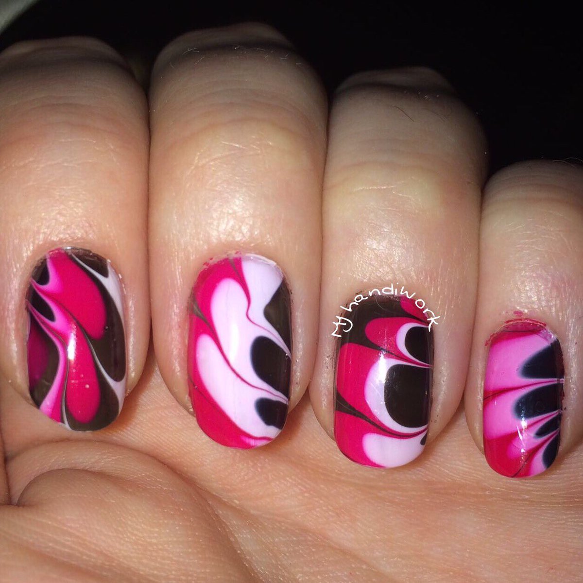Some a successful #watermarble #nails
