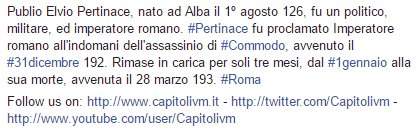 #1gennaio 193 - #Pertinace viene proclamato Imperatore romano all'indomani dell'assassinio di #Commodo, avvenuto il #31dicembre 192 #Roma