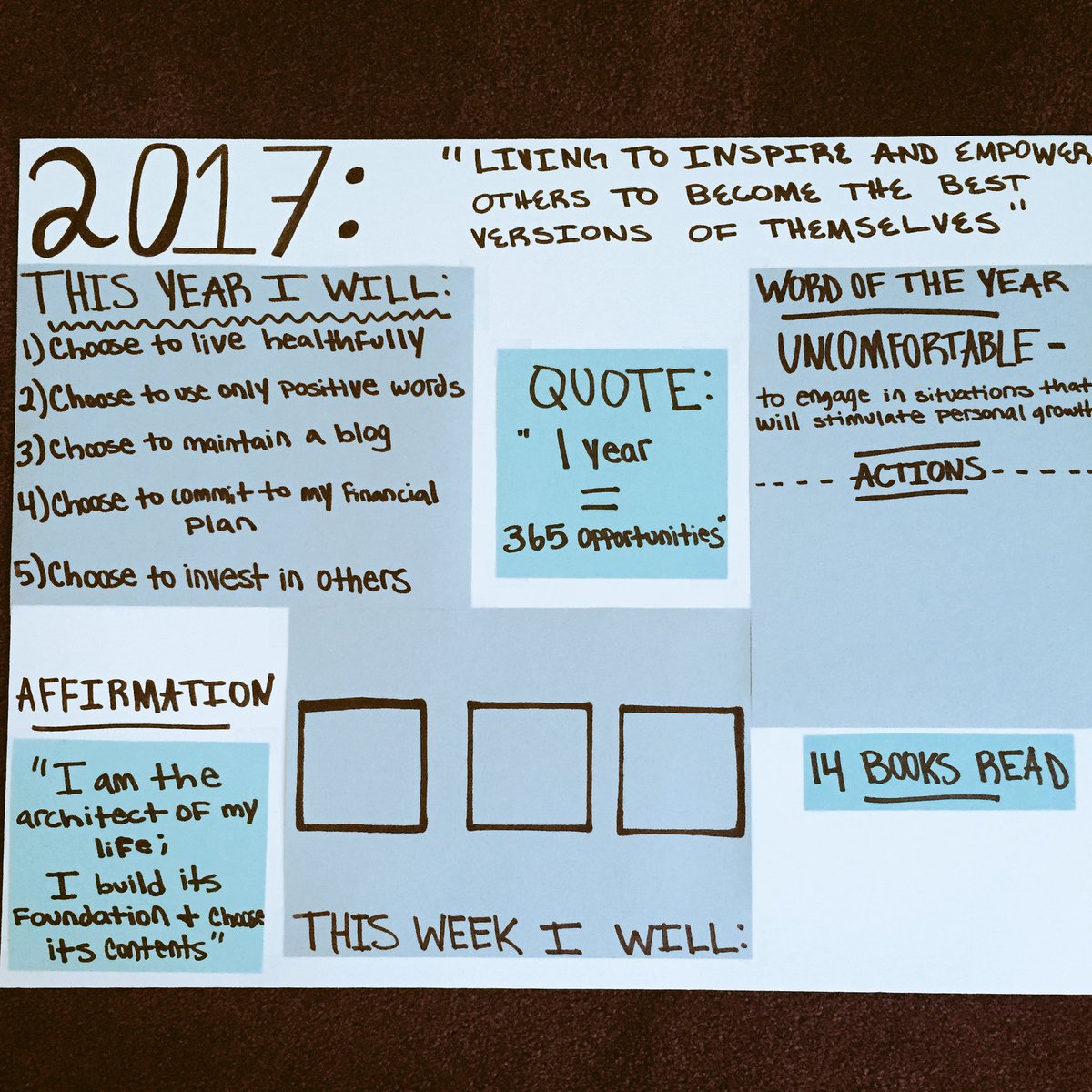 morganstacey23's tweet photo. "1 year = 365 opportunities" #2017WillBe https://t.co/2F3LFDxAnQ